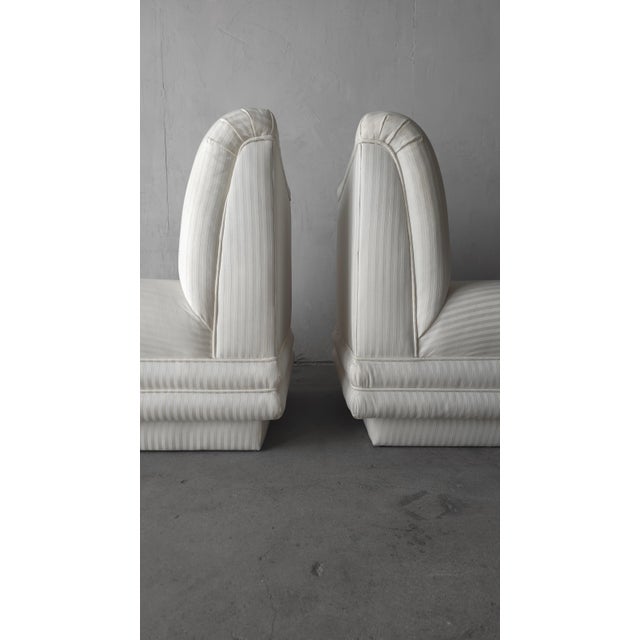 1980s Large Scale Pair of Post Modern Slipper Chairs For Sale - Image 5 of 9