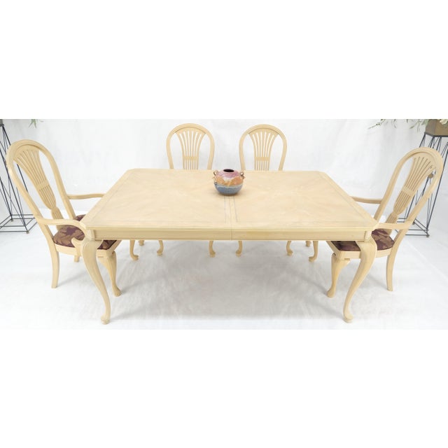 Queen An Style White Wash Dining Table 6 Chairs Set by Century Furniture MINT For Sale - Image 12 of 17