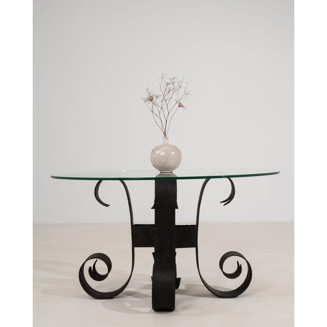 Mid 20th Century Mid 20th Century France Black Iron Coffee Table For Sale - Image 5 of 11