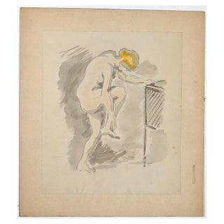 Gaspard Maillol, Nude of Woman, Ink & Watercolor Drawing, Early 20th Century For Sale