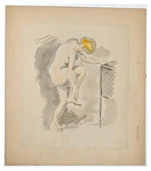 Gaspard Maillol, Nude of Woman, Ink & Watercolor Drawing, Early 20th Century
