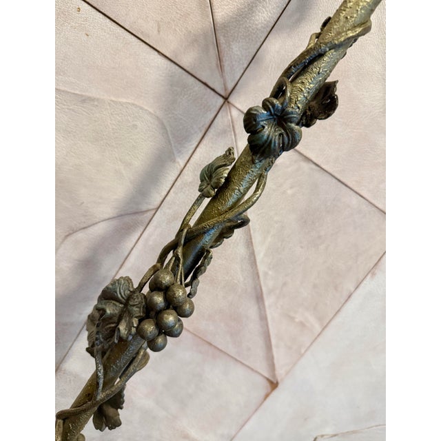 Vintage Sculptural Wrought Iron Two-Light Floor Lamp, Torchère With Grape Vine Entwined Column, Circa 1950s For Sale In San Antonio - Image 6 of 12