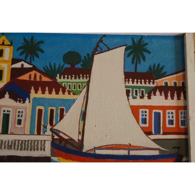 1970s Bahia Brazil Artist Calixto Sales Painting For Sale - Image 4 of 10
