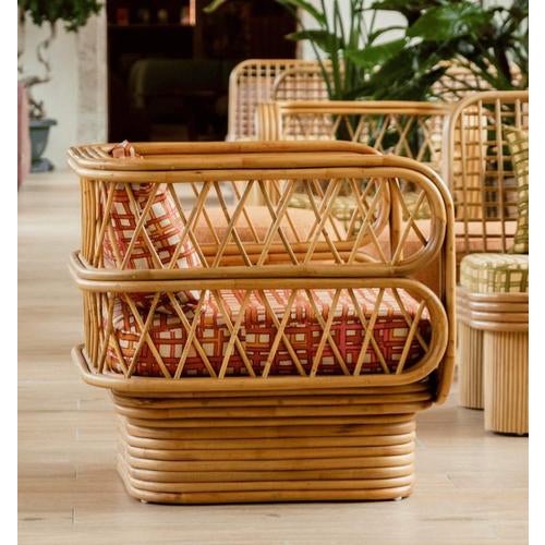Yellow Luna Chair in Stained Rattan by Popus Editions For Sale - Image 8 of 11