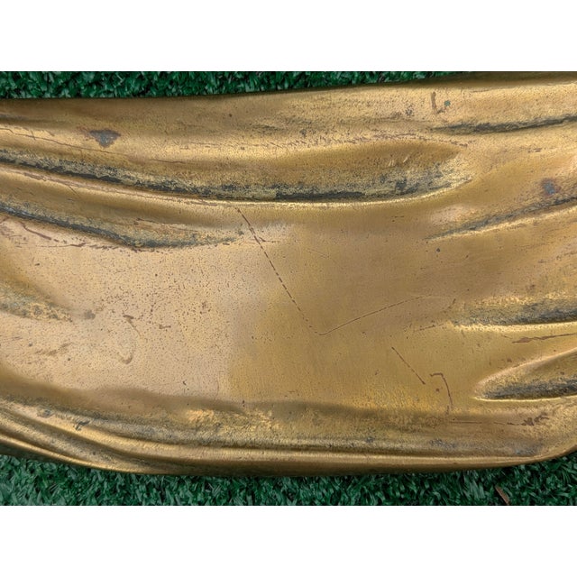 Brass Trompe Loleil Solid Brass Draped Swag Decorative Wall Pediment For Sale - Image 8 of 14