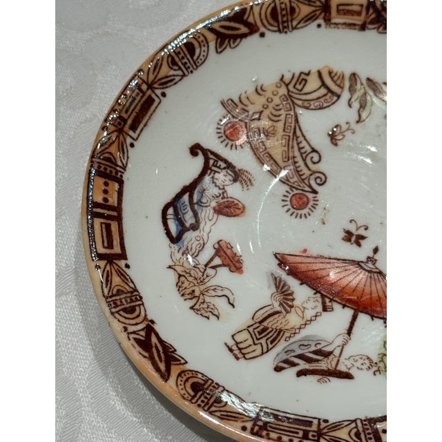 Rare Antique c.1885 English Chinoiserie "Mikado" Miniature Cup & Saucer Set For Sale - Image 12 of 15