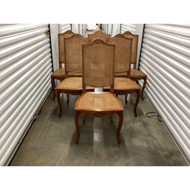 Classic French Double-Caned Dining Chairs/6 For Sale - Image 10 of 12