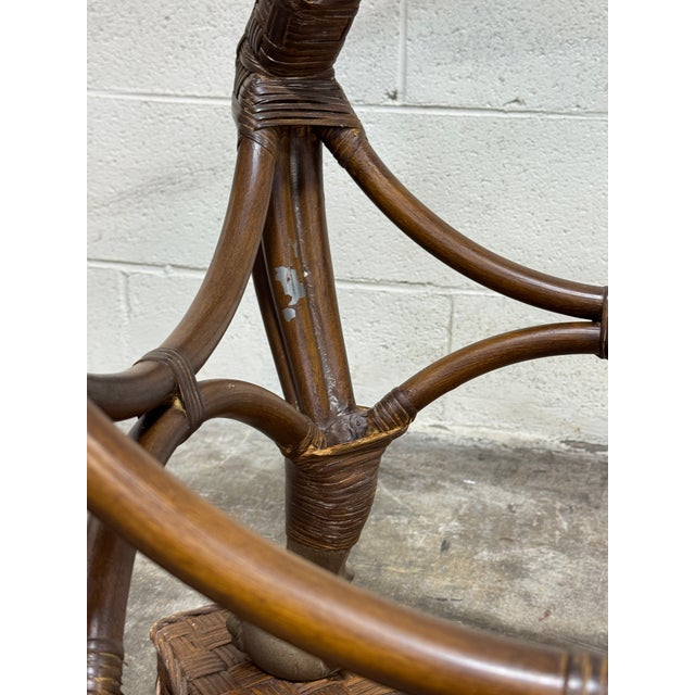 Coastal Vintage Wicker Dining Center Table For Sale In Richmond - Image 6 of 10