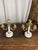 Pair of small three-light candelabra in gilt bronze and white marble. Period: 1880. The mount is in gilt bronze (chased...