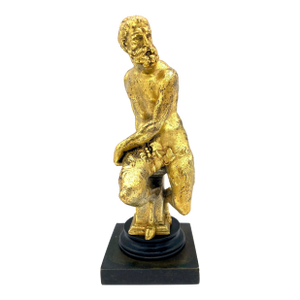 19th Century French Ormolu & Patinated Bronze Sculpture of a Seated Satyr