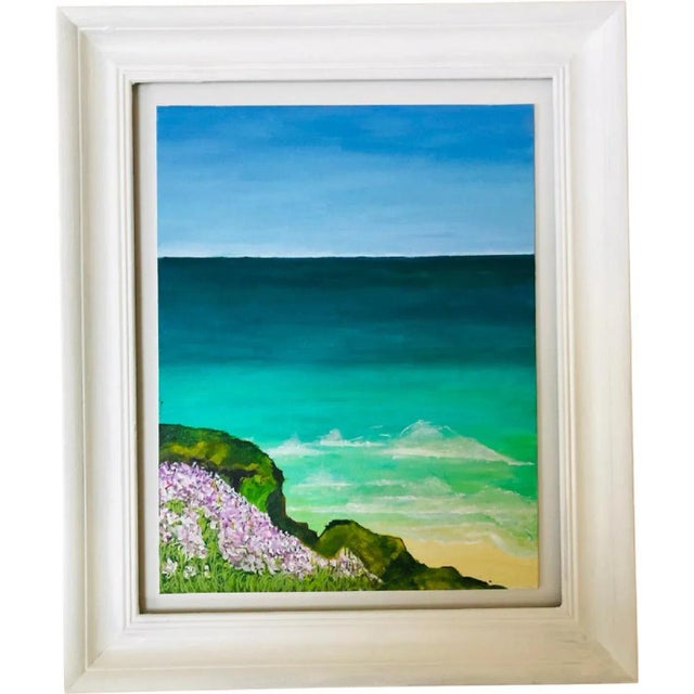 2020s "Missing Cornwall" Framed Contemporary Landscape Acrylic Painting For Sale - Image 5 of 5
