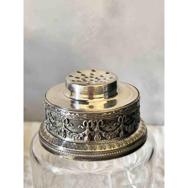 Vintage Louis XVI Shaker in Cut Crystal and Silver-Plated Metal, 1930s For Sale - Image 9 of 11