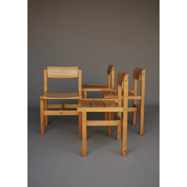 Pine Dining Set by Edwin Helseth for Stange Bruk, 1960s, Set of 5 For Sale - Image 14 of 18