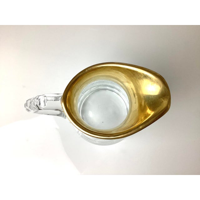 White 1960s Moser Cut Glass Water Pitcher With Gold Trim For Sale - Image 8 of 10