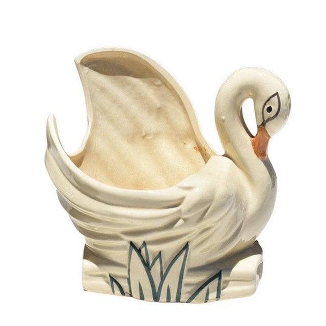 Mid Century Modern White Ceramic Swan Planter by McCoy For Sale In Oklahoma City - Image 6 of 6