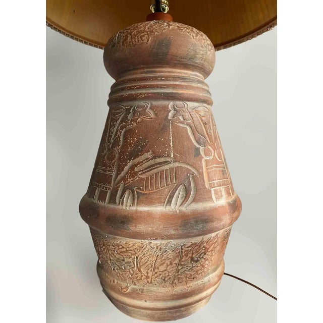 Rustic Vintage Terracotta Table Lamp For Sale - Image 3 of 7