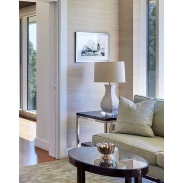 Pair of John Dickinson Style Polished Gesso Table Lamps With Shade For Sale In Los Angeles - Image 6 of 6