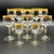 French Belle Époque Hand-Blown and Hand-Gilded Glass Champagne Coupes, Wine, Port and Liqueur Glasses, 1900s, Set of 18 For Sale - Image 5 of 18