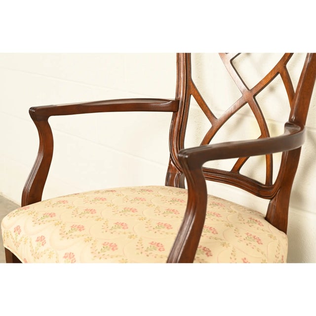 Kindel Furniture Style Federal Carved Mahogany Dining Chairs, Set of Six For Sale - Image 12 of 14