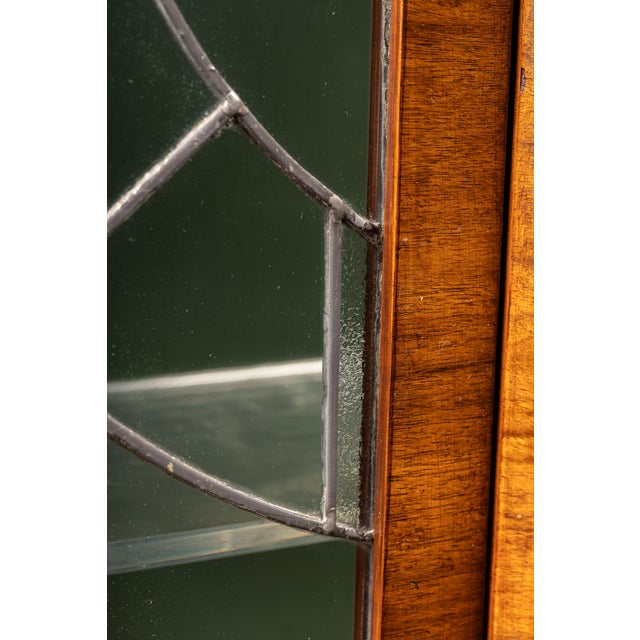 1930s Circular Art Deco Liquor Cabinet With Leaded Glass Doors For Sale - Image 17 of 18