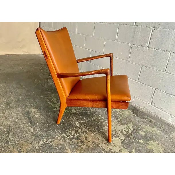 Vintage Hans Wegner Ap-16 Lounge Chair in Oak & Cognac Leather, 1951 For Sale - Image 12 of 12