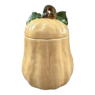 Vintage 1990 Hearth & Home Designs Squash Cookie Jar, Ceramic For Sale