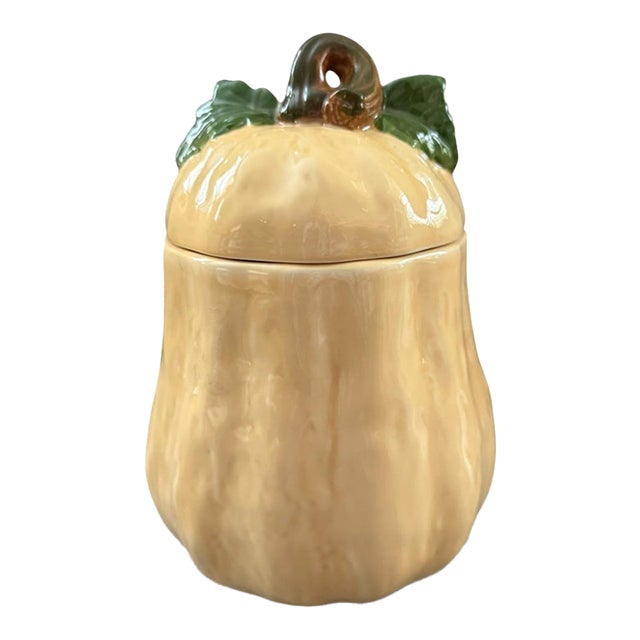 Vintage 1990 Hearth & Home Designs Squash Cookie Jar, Ceramic For Sale