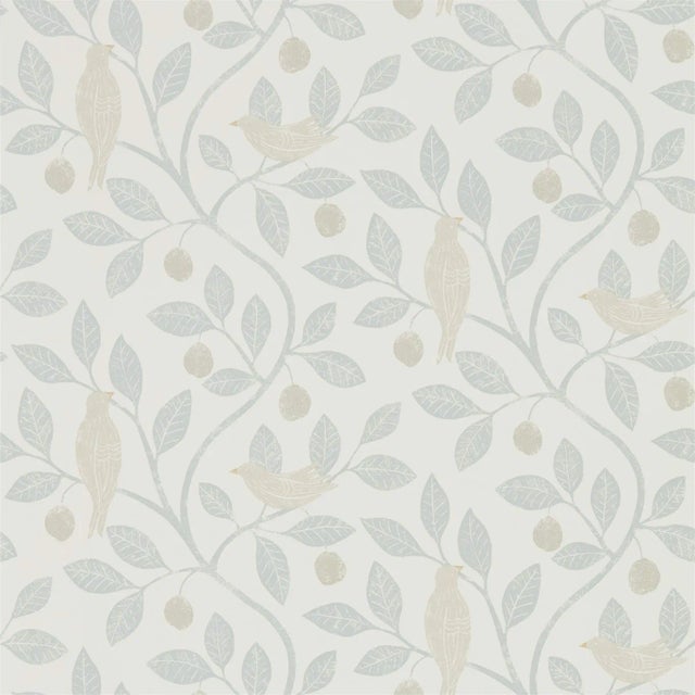 Sanderson Damson Tree Wallpaper in Mineral/Dove - a Sample For Sale
