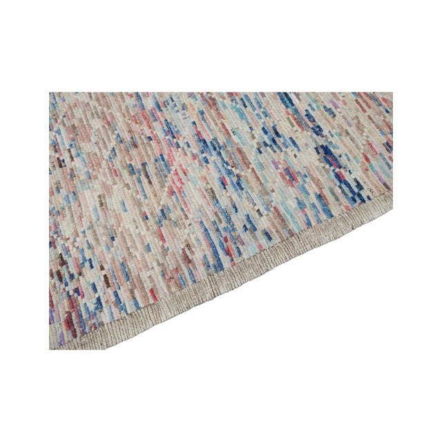 Modern Multicolor Handknotted Wool Rug For Sale In Los Angeles - Image 6 of 8