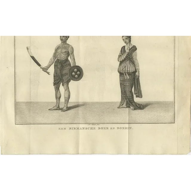 Tattooed Burmese Farmer and His Wife, 1800, Paper For Sale - Image 4 of 10