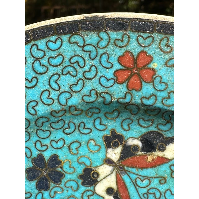 Antique Japanese Kinkozan Totai Shippo Cloisonné Plate, Kyoto For Sale - Image 14 of 15