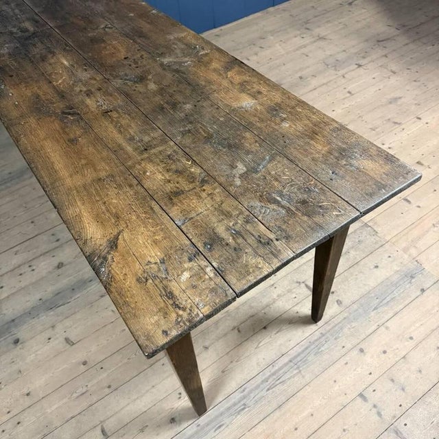 French Rustic Oak Farmhouse Dining Table For Sale - Image 16 of 18