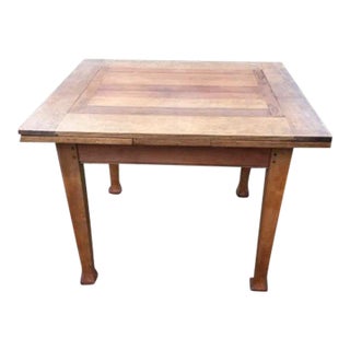 Oak Draw Leaf Table, 1930's W/ Hidden Area For Sale