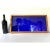 Wood Vintage Cobalt Blue Etched Glass Panel in Solid Oak Frame For Sale - Image 7 of 7