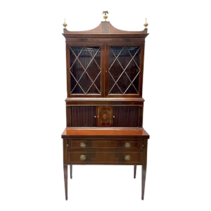 Vintage Mahogany Secretary With Inlay