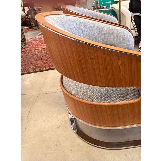 Wood Custom Italian Blohm & Voss in Collaboration With Zaha Hadid Architects Solid Luxury Yacht Chairs a Pair For Sale - Image 7 of 7