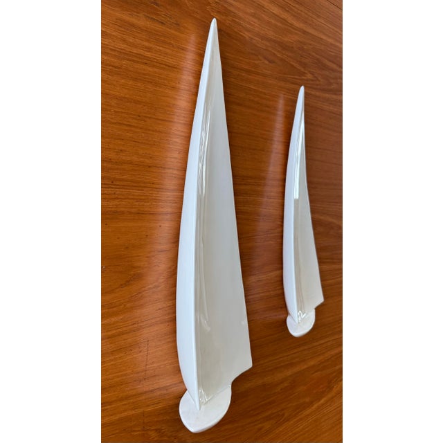 Set of 2 Ceramic Wall Art Sailboats by Riddell Pottery For Sale - Image 4 of 10