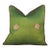 Green Peacock Sage Silk Blend Pillow Cover For Sale