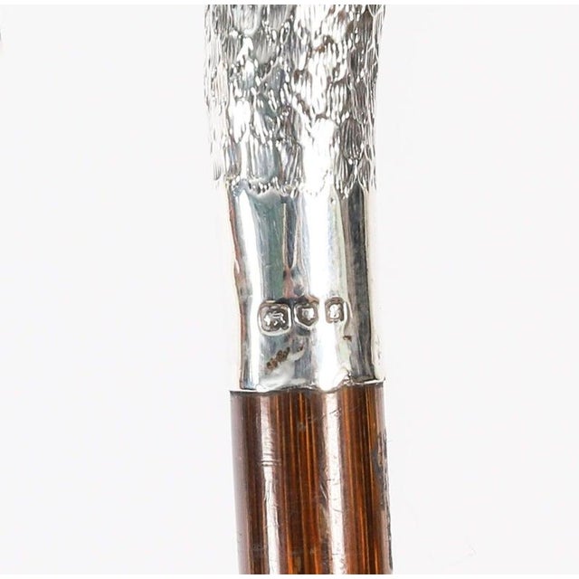 Antique Sterling Silver Swan Walking Stick Cane, 1890s For Sale - Image 6 of 14