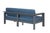 Sardinia Aluminum Frame Outdoor 74" Love Seat / Sofa - Blue Cushions For Sale - Image 14 of 14