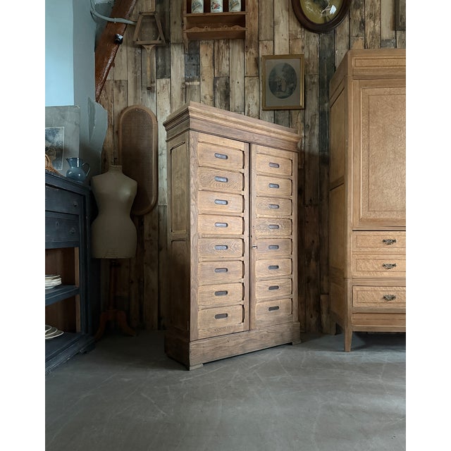 Tan Vintage Notarys Cabinet in Oak, 1920s For Sale - Image 8 of 13