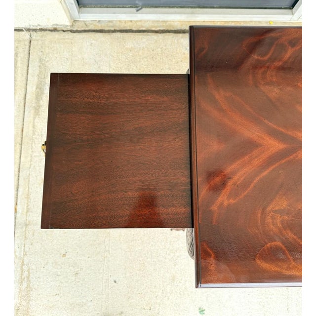 Mt. Airy Furniture Flamed Mahogany Chippendale Console Table For Sale In Raleigh - Image 6 of 12