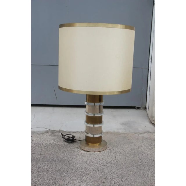 Vintage Metal and Acrylic Glass Table Lamp, 1970s For Sale - Image 9 of 9
