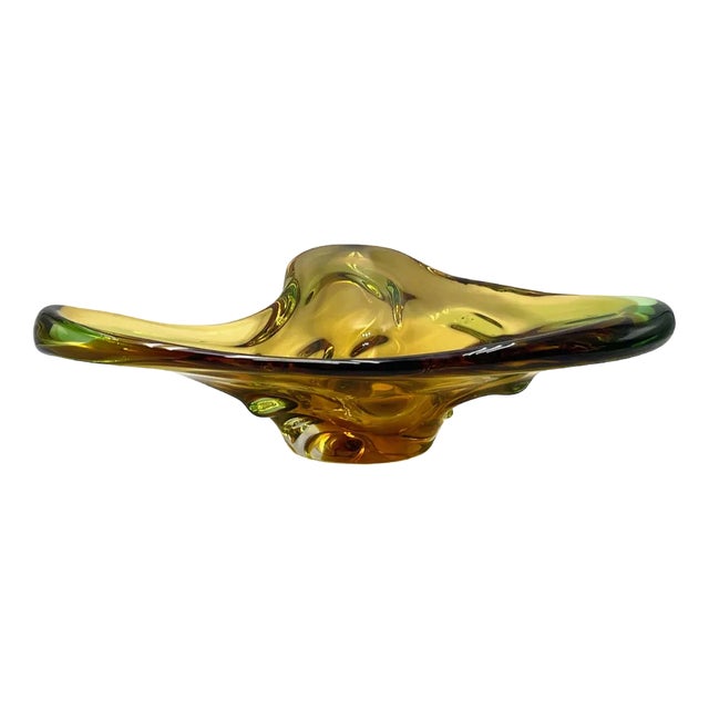 Art Glass Bowl attributed to Frantisek Zemek for Sklana Mstisov, 1960s For Sale
