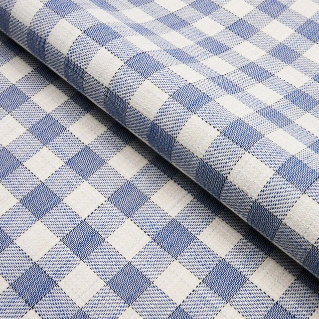 American Sample - Schumacher Martina Plaid Indoor/Outdoor Fabric in Navy For Sale - Image 3 of 3