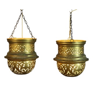 Large Bronze Lanterns, 19th Century, Set of 2 For Sale