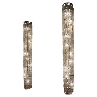 Glass Pillar Floor Lamps, 1960s, Set of 2 For Sale