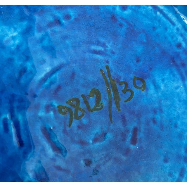 Large Mid-Century Italian Rimini Blu Pottery Wall Plate by Aldo Londi for Bitossi, 1960s For Sale - Image 15 of 18