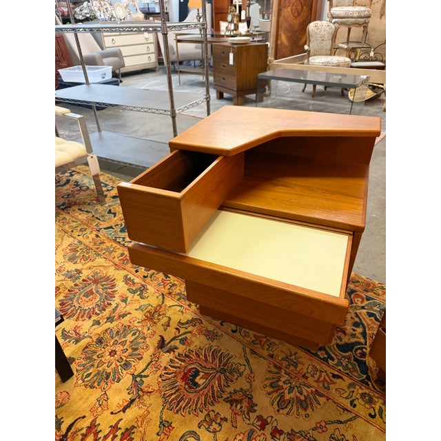Pair Vintage 1970s Scan Coll Danish Modern Teak 3-Drawer Nightstands For Sale - Image 9 of 12
