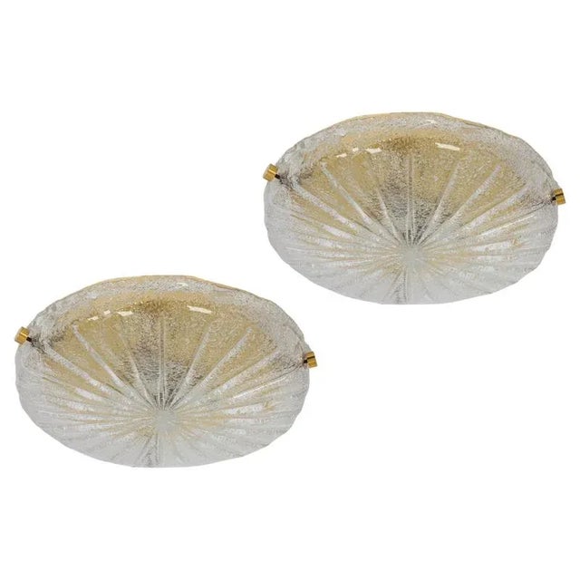 Round Murano Amber Sunburst Flush Mount from Hillebrand, Germany, 1970s For Sale - Image 13 of 13